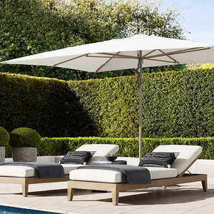 Coussin de chaise inclinable en teck massif au design moderne pour l'extérieur Fauteuil inclinable manuel écologique pour la cour, la piscine et la plage - Product Image 1