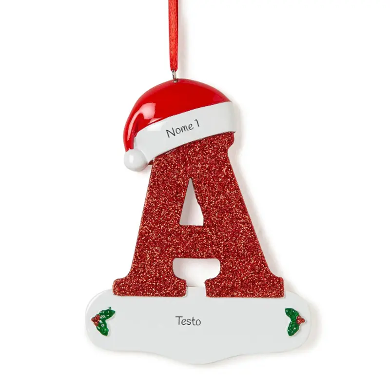 Custom DIY Name Letters A-Z Christmas Resin Pendant Decoration Trendy Christmas Tree Ornament