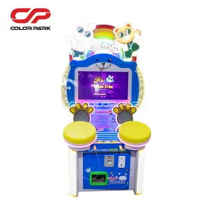 Máquina de jogos de arcade colorida para crianças, máquina de jogos de arcade para salas de jogos, tambor de jogo operada por moedas