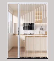Pintu Lipat Aluminium+Polikarbonat Anti-kabut Modern Tugas Berat untuk Rumah, Kamar Mandi, Dapur, Ruang Tamu, Partisi Shower