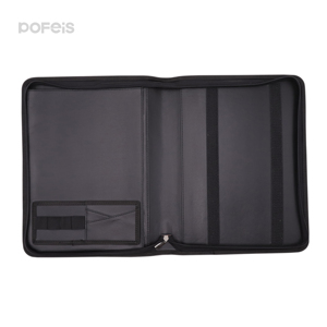 Portefeuille en cuir végétalien avec fermeture à glissière Business Planner Portfolio <span class=keywords><strong>professionnel</strong></span> Padfolio pour hommes et femmes - Product Image 1