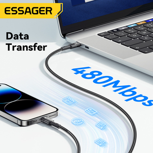 ESSAGER ES-X18 3Ft 6Ft Tressé PD <span class=keywords><strong>29W</strong></span> Usb Type C Données de Téléphone Portable Charge Rapide Cordon Câble pour Iphone - Product Image 3