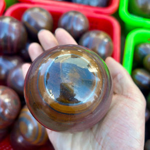 ลูกบอลคริสตัลไทเกอร์อายสีธรรมชาติขัดเงาสำหรับตกแต่งบ้านและเป็นของขวัญแร่ธาตุ ขายส่ง - Product Image 6