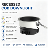 Spot LED encastré ultra-plat CE ETL SAA 15W, découpe 95mm, downlight 50 degrés pour installation au plafond, appel d'offres pour projets d'ingénierie