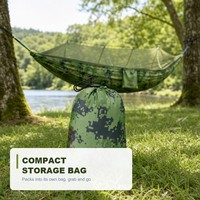 Hamac avec moustiquaire camouflage ultraléger, trois couleurs, sangle en nylon, lit de camping pour la randonnée, logo personnalisé