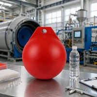 Esfera de Flotación Roja de 400 mm de PE de Alta Resistencia OEM Personalizada, Punto de Anclaje Único, Anticorrosión, para Tuberías Marinas