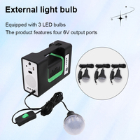 Kits d'éclairage solaire LED Wenqi avec 3 ampoules, système radio portable avec haut-parleur, mini lampe de camping extérieure