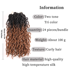 Capelli all'ingrosso Gypsy Curly Locs Crochet - Goddess Locs Sintetici da 18 Pollici con Punte Ondulate - Texture Yaki a 200% di Volume Pieno - Product Image 2
