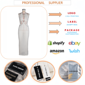 J0350 Abito Estivo Trendy da Donna, Copricostume Lungo in Maglia Crochet Traforata, Vestito Halter con Scollo Profondo a V e Schiena Scoperta - Product Image 6