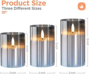 Bougie LED en plastique blanc personnalisée avec mèche vacillante, flamme électrique sans flamme, à piles, motif pilier - Product Image 5