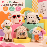 Porte-clés en peluche mouton en gros, breloque sac agneau Kawaii, jouet personnalisé avec logo pour boutiques, magasins de mode, cadeaux promotionnels de marque