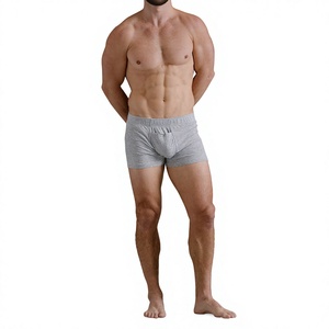 OEM <b>Custom</b> Logo Heat-Transfer Printed Seamless Fusing Men's Adult Antibacterial Breathable Cotton Spandex Knit <b>Boxer</b> Briefs - Product Image 4