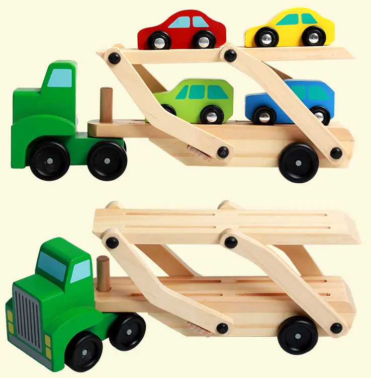 DIY New Designs Wooden Puzzles Game Wholesale Customized Children 3D Early Educational double truck plane wooden toys