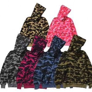Sweat-shirt à capuche zippé camouflage requin Baps de haute qualité 2026, 100 % coton, unisexe, streetwear pour hommes et femmes - Product Image 1