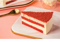Gâteaux Mousse Triangulaires Red Velvet 8 pouces en Gros, Crème Animale, Gâteau Congelé en Boîte, Pâtisserie Café, Dessert Restaurant Occidental, Pause Thé