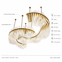 Lámparas de Techo de Lujo para Vestíbulo Grande, Recepción, Departamento de Ventas, Diseño Creativo, Candelabros Atenuables para Bodas, Hoteles, Salones de Banquetes