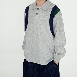 เสื้อโปโลเด็ก 2026 สไตล์ใหม่ เสื้อโปโลเด็กผู้ชาย แขนยาว/สั้น คอปก คัลเลอร์บล็อก แฟชั่น - Product Image 1