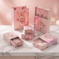 Boîte de rangement pour bijoux romantique Rose Month Rose avec tiroir doublé d'éponge pour bagues, colliers, boucles d'oreilles
