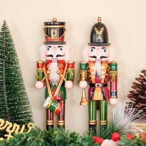 Décoration <span class=keywords><strong>de</strong></span> Noël artisanale vintage <span class=keywords><strong>en</strong></span> <span class=keywords><strong>bois</strong></span>, casse-noisette, 11,8 pouces, pour cheminée, table ou arbre - Product Image 2