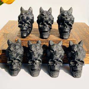 Gran oferta, alta calidad, obsidiana negra Natural, Lobo, artesanías talladas a mano, <span class=keywords><strong>Calaveras</strong></span>, tallas para decoración del hogar y regalos - Product Image 3