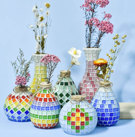 Kit de sous-verres en bois poli et écologique avec carreaux de mosaïque pour la décoration intérieure des enfants Design rond