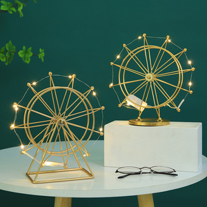 Décoration de bureau en métal doré en forme de grande roue Kch, ornement rotatif pour la maison et le bureau, cadeau de décoration - Product Image 3
