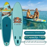 Planche de SUP gonflable personnalisée en PVC pour les eaux océaniques, système à 3 ailerons, leash pour aileron, pompe manuelle, sac à dos