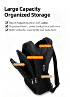 Sac à dos pour ordinateur portable en Oxford imperméable grande capacité, avec logo personnalisé, antivol, pour affaires, voyages et école, compatible avec les ordinateurs portables de 17 pouces