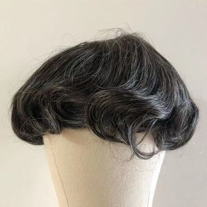 Vendita calda naturale invisibile pizzo pieno pizzo personalizzato 1 b40 colore nero <span class=keywords><strong>con</strong></span> capelli umani grigiastro uomo <span class=keywords><strong>parrucca</strong></span> sistema di capelli Toupee per gli <span class=keywords><strong>uomini</strong></span> - Product Image 3