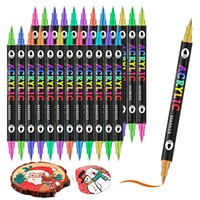Ensemble de marqueurs acryliques à double pointe bicolores pour enfants, marqueurs à peinture imperméables à séchage rapide, fabriqués en Chine