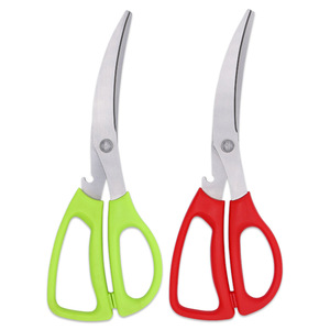 Stainless Steel Kitchen Shears Red Handle For Cutting Bones Meat Fish Home Use - Product Image 3