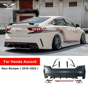 Kit <span class=keywords><strong>Paraurti</strong></span> V4 di Alta Qualità Yofer, Parti Carrozzeria, <span class=keywords><strong>Paraurti</strong></span> <span class=keywords><strong>Posteriore</strong></span> per Honda Accord 2018 2019 2020 2021 2022 - Product Image 2