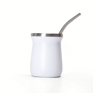 <b>Large</b> Quantity Wholesale 8oz Yerba Mate Tumbler Inner 304 Outer 201 Stainless Steel <b>Tea</b> <b>Cup</b> - Product Image 1