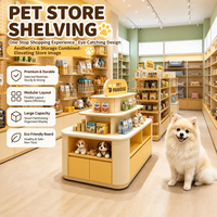 Étagère en acier et bois pour litière de chat et nourriture pour chien, directement de l'usine, pour magasin d'articles pour animaux, mobilier de magasin personnalisé, présentoir personnalisé pour magasin d'animaux