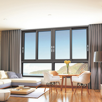 Precio de fábrica, diseño moderno, ventanas correderas para balcón, ventana corredera de aluminio de vidrio templado con mosquitera