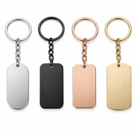 Porte-clés en métal rectangulaire vierge personnalisé avec logo, vente en gros, cadeau promotionnel, fabricant OEM en gros