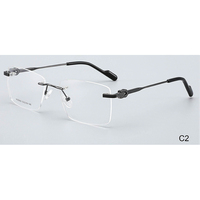 W25605 Marcos de gafas de metal unisex Marco óptico de metal sin montura Diseño de moda Logotipo personalizado