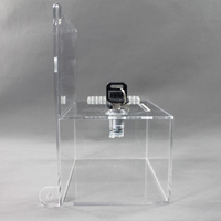 Benutzer definierte Acryl schloss Menoy Aufbewahrung sbox mit Einsatz Broschüren halter transparente Acryl Münz spende boxen mit Schlüssel