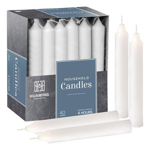 4 Hour Burn Time 5 Inch 40 Pack Unscented <strong>White</strong> Lighting Home Decor Dinner Unscented <strong>Taper</strong> <strong>Candles</strong> - Product Image 1