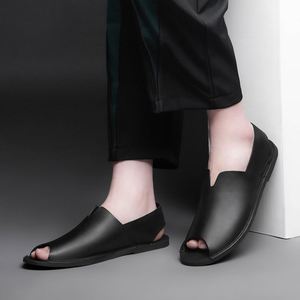 Sandales décontractées pour hommes en cuir de vachette à bout ouvert, collection été 2026, best-seller |   Sandales de plage antidérapantes pour l'extérieur - Product Image 4