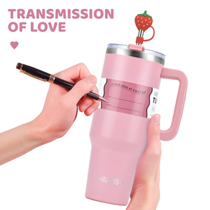 Hot bán phiêu lưu cup 40 oz cách điện Tumbler 40 oz đôi tường thép không gỉ du lịch cà phê Mug với xử lý và kim loại rơm - Product Image 6