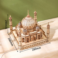 Mainan Puzzle Kayu 3D DIY Buatan Tangan Mainan Edukatif untuk Dekorasi Model Rakitan Taj Mahal