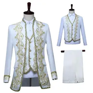 ecowalson Deluxe Victorian King Prince Costume For Adult Men Top Vest Jacket Coat Blazer Suit Stage Theater Cosplay Outfit Pants