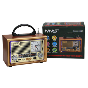 <span class=keywords><strong>Radio</strong></span> rechargeable <span class=keywords><strong>Radio</strong></span> en bois Portable de bureau <span class=keywords><strong>FM</strong></span> AM SW 3 bandes <span class=keywords><strong>Radio</strong></span>-réveil avec USB TF NS-8890BT - Product Image 6