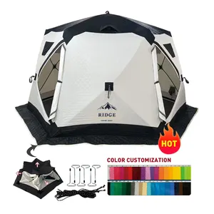 Tenda térmica quente Repelente de Água e Vento Resistente com 6 Peças tenda pegs Ice Fishing Shelter 6 Pessoas Portátil