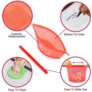 Sacs de conservation alimentaire sous vide en silicone réutilisables, écologiques et étanches avec fermeture éclair transparente pour la cuisine (vente en gros) - Product Image 4