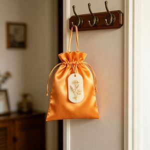 Soft Satin Drawstring Pouch Silk Bag with Logo Printing for Cosmetic <b>Lipstick</b> Jewelry Small Gift Wholesale - Product Image 3