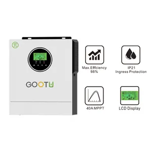 Gootu Inverter tenaga surya DC ke AC, konverter tenaga surya frekuensi tinggi 24V 1500VA 1,5 kW