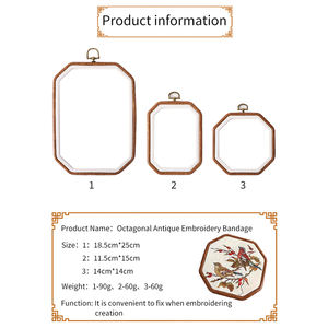<span class=keywords><strong>Kit</strong></span> de accesorios de moda Looen, nuevo estilo, aro de <span class=keywords><strong>bordado</strong></span> Irregular, marco de madera de bambú para aros de punto de cruz, costura - Product Image 5
