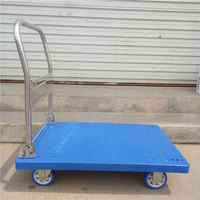Chariot en plastique industriel résistant de chariot avec la plate-forme pliable à quatre roues de roulette de capacité de charge élevée